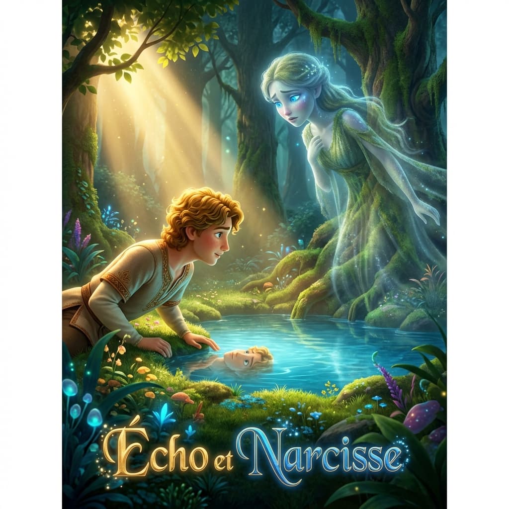 L'histoire d'Écho et Narcisse : Un Conte d'Obsession et de Voix Perdues